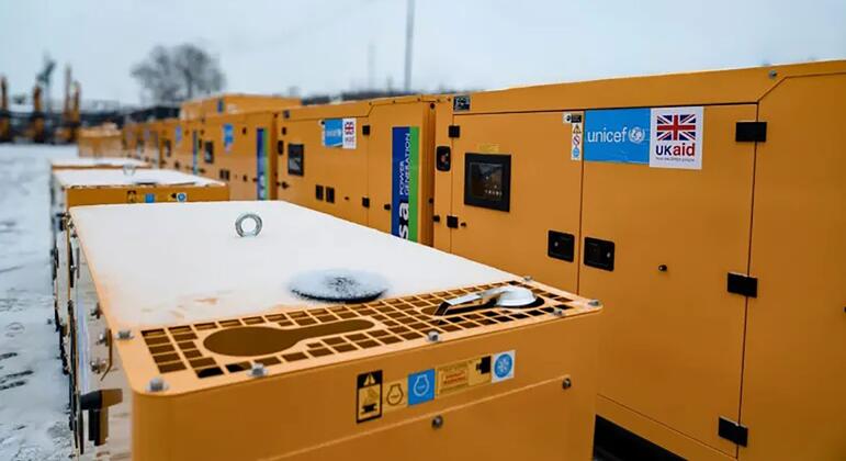 联合国儿童基金会为乌克兰2025-2026年冬季人道主义响应提供的发电机。